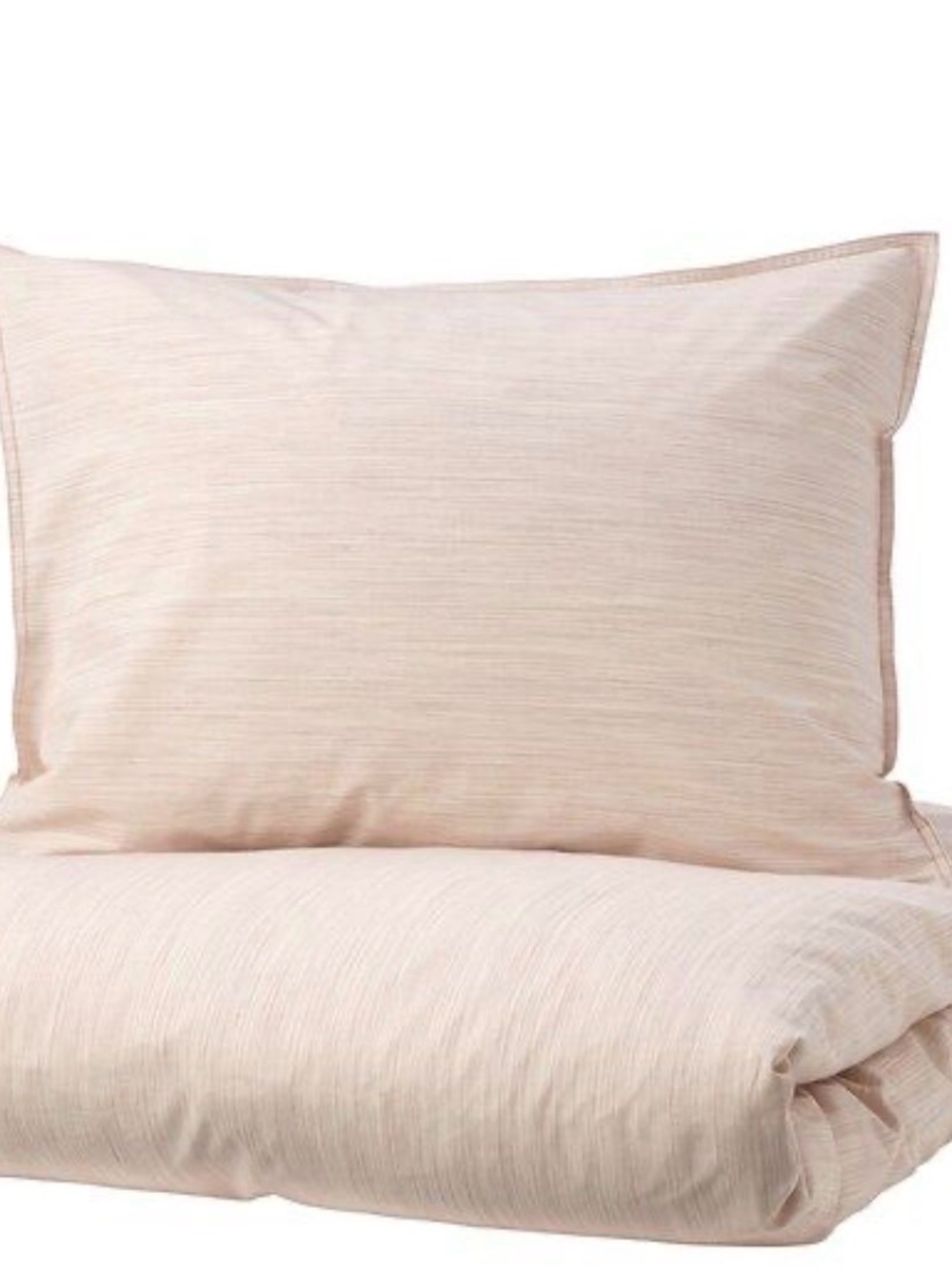 IKEA Light Beige Striped Duvet Cover Set